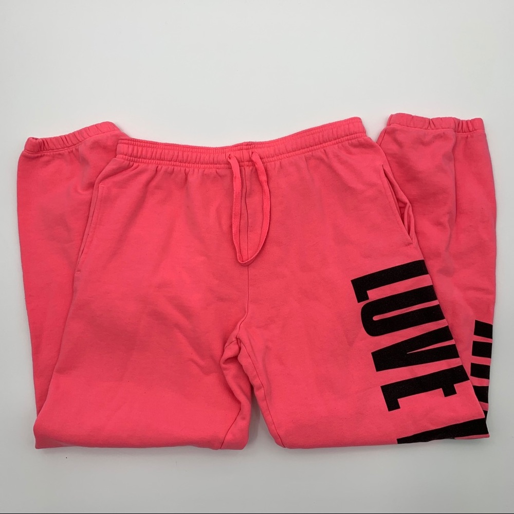 PINK Victoria Secret Sweat Pants Size M Pink - Picture 1 of 10